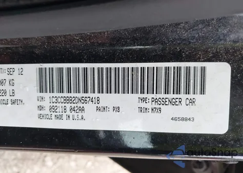 2013 Chrysler 200 Touring z USA, uszkodzony, nr VIN 1C3CCBBB2DN567418